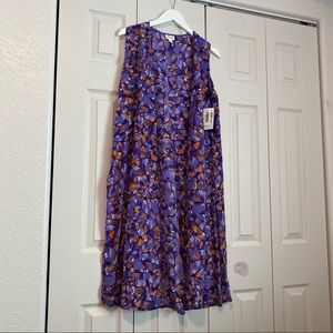 NWT LulaRoe Joy Open Front Sleeveless Duster Abstract Print sz Medium Artsy